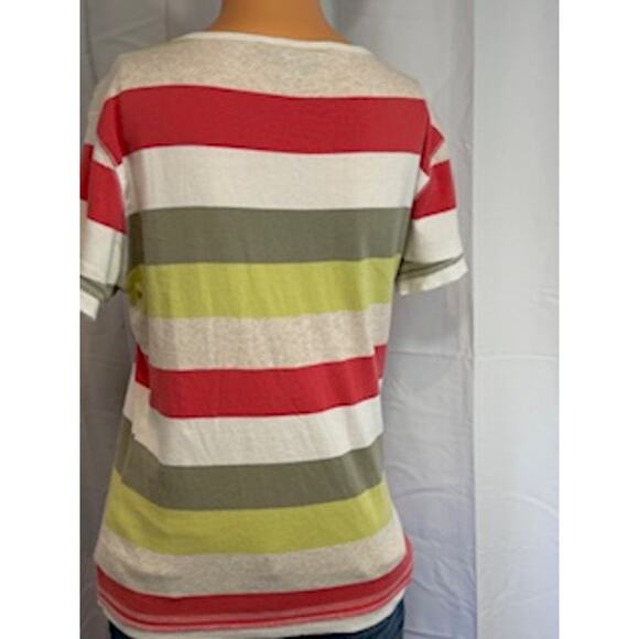 Natural Reflection Striped Short-Sleeve Shirt Size Women's Large - Picture 3 of 11
